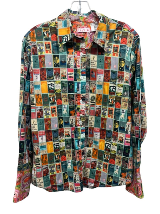 Tizzie Size Small Green, Orange, Multi Cotton Button Down Printed Top Green, Orange, Multi / Small