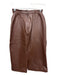 Christine Size Small Brown Leather Front Pockets Back Zip Seam Detail Skirt Brown / Small