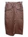 Christine Size Small Brown Leather Front Pockets Back Zip Seam Detail Skirt Brown / Small