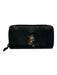 Coach Black Leather Pebbled Accordion Zipper Closure Animal Wallets Black