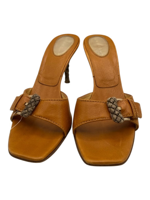 Casadei Shoe Size 8.5 Mustard Yellow Leather Kitten Heel Buckle Square Toe Heels Mustard Yellow / 8.5