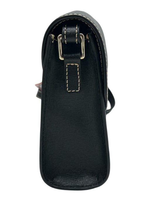Dooney & Bourke Black Coated Canvas GHW Flap Bag Black / Small