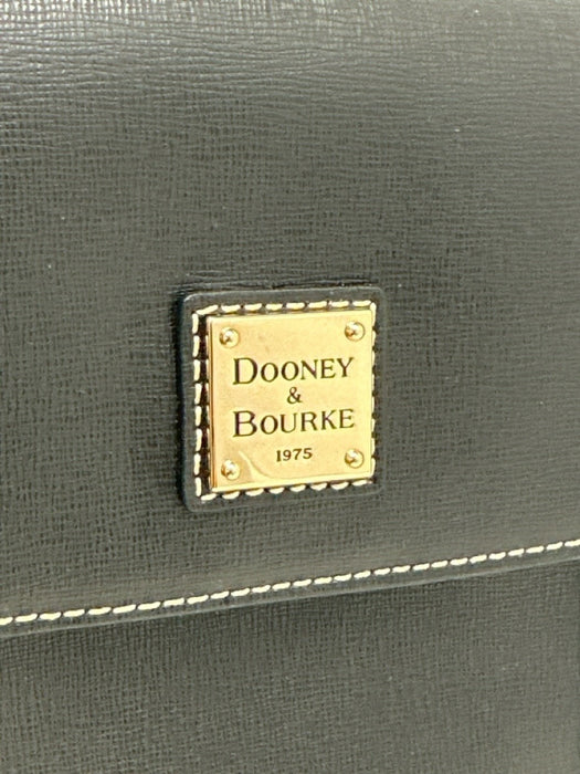Dooney & Bourke Black Coated Canvas GHW Flap Bag Black / Small