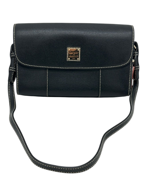 Dooney & Bourke Black Coated Canvas GHW Flap Bag Black / Small