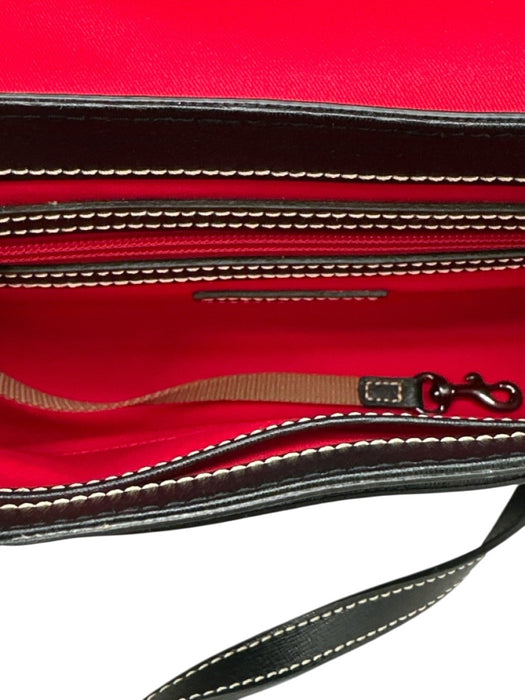 Dooney & Bourke Black Coated Canvas GHW Flap Bag Black / Small