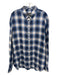 Dsquared Size 54 Blue & White Cotton Plaid Button Up Men's Long Sleeve Shirt Blue & White / 54