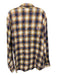 Purple - Brand Size XXL Beige & Pink Cotton Blend Plaid Men's Long Sleeve Shirt Beige & Pink / XXL