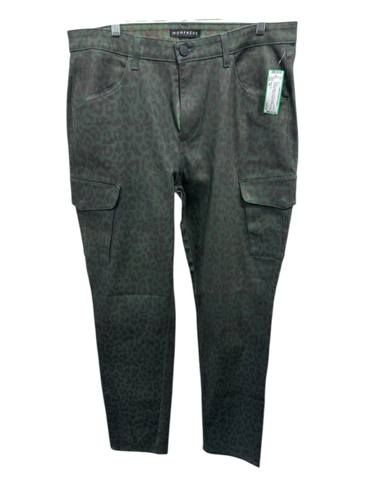 Monfrere Size 36 Green & Black Cotton Blend Cheetah Khaki Cargo Men's Pants Green & Black / 36