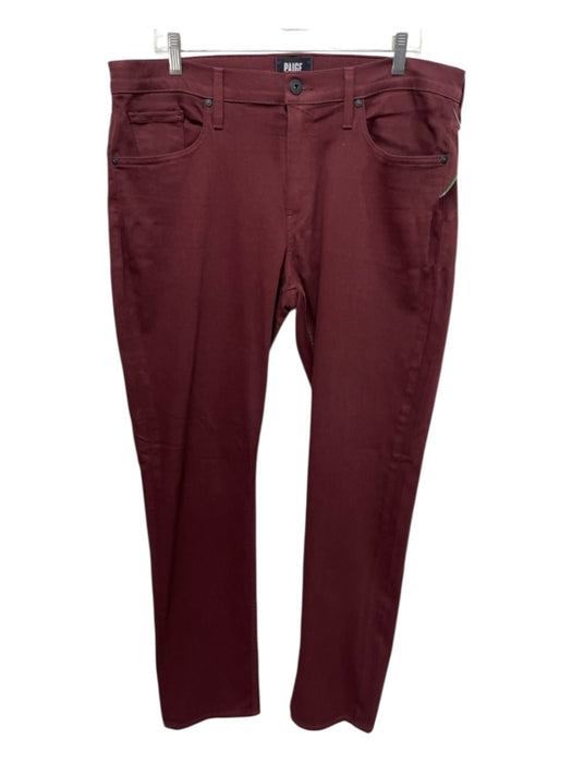 Paige Size 36 Dark Red Cotton Blend Solid Khaki Men's Pants Dark Red / 36