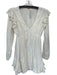 Free People Size 0 Ivory Cotton Long Sleeve Embroidered Lace Trim Dress Ivory / 0