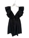 day + moon Size S Black Polyester Short Sleeve Back Tie Baby Doll Dress Black / S