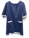 Voy Size M Blue, White, Multi Polyester & Rayon All Over Print Dress Blue, White, Multi / M