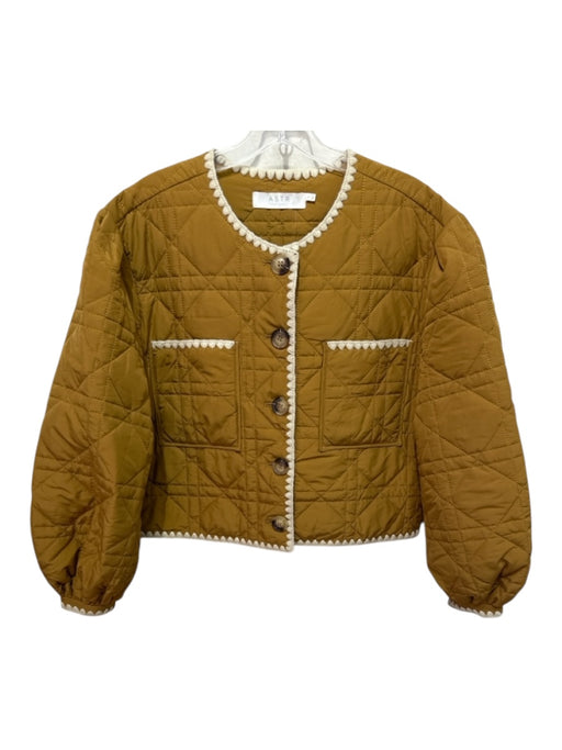 ASTR The Label Size Medium Mustard Yellow Polyester Quilted Stitch Detail Jacket Mustard Yellow / Medium