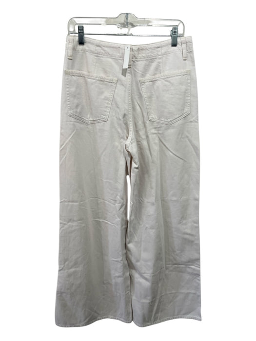 Madewell Size 27 White Cotton Wide Leg High Waist Zip & Button Pockets Jeans White / 27