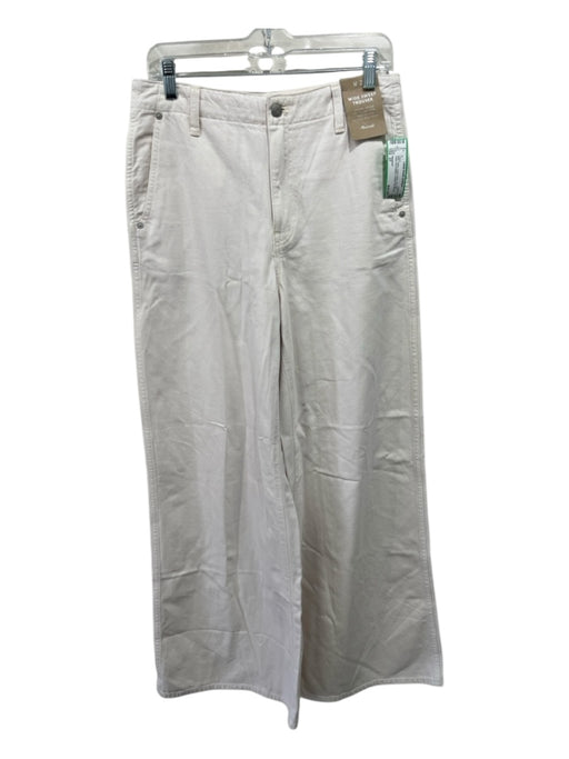 Madewell Size 27 White Cotton Wide Leg High Waist Zip & Button Pockets Jeans White / 27