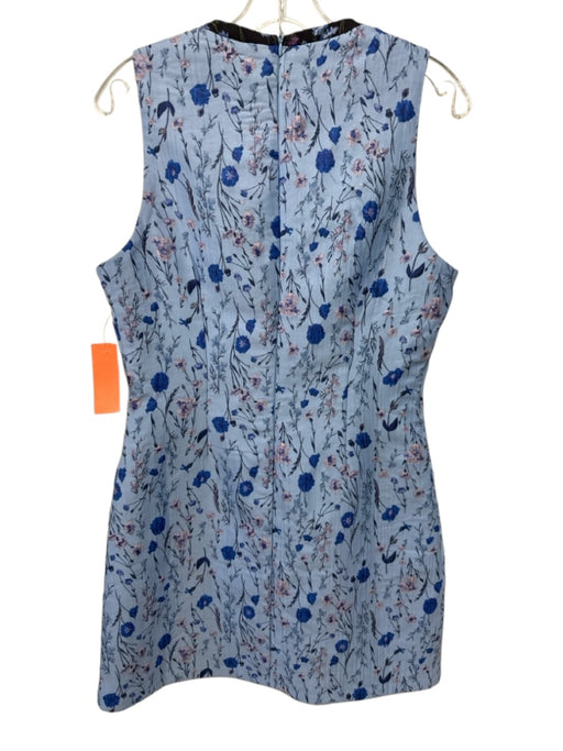 Allison Size S Blue Polyester Floral Sleeveless Cutout Back Zip Dress Blue / S
