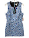 Allison Size S Blue Polyester Floral Sleeveless Cutout Back Zip Dress Blue / S