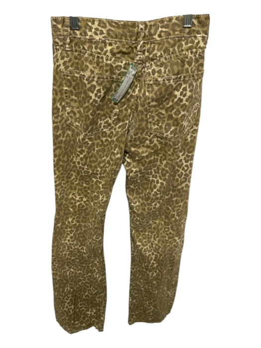 Zara Size 2 Tan & brown Cotton High Waist Animal Print Jeans Tan & brown / 2