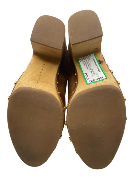 Veronica Beard Shoe Size 7.5 Black Suede & Leather Gold Studs Mule Clog Pumps Black / 7.5