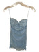 Superdown Size S Baby Blue Strapless Mesh Overlay Hearts Glitter Dress Baby Blue / S