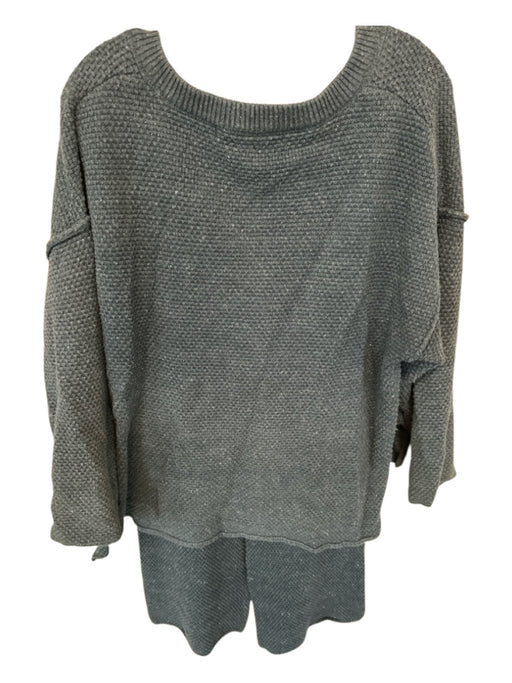 FP Movement Size XS Navy Cotton Elastic Waist Waffle Long Sleeve Lounge Pant Set Navy / XS