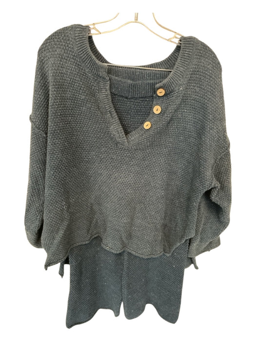 FP Movement Size XS Navy Cotton Elastic Waist Waffle Long Sleeve Lounge Pant Set Navy / XS