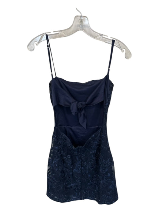 Lucy in the Sky Size S Navy Lace Spaghetti Strap Back Tie Mini Dress Navy / S