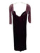 House of CB Size L Wine Red Polyamide Velvet Sheer Detail Strapless Midi Dress Wine Red / L