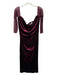 House of CB Size L Wine Red Polyamide Velvet Sheer Detail Strapless Midi Dress Wine Red / L