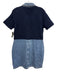 Pilcro Size XL Navy & Blue Acrylic & Cotton Short Sleeve Fabric Block Knit Dress Navy & Blue / XL