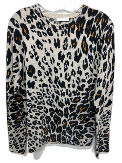 Equipment Femme Size M Beige, Black & Brown Cashmere Long Sleeve Knit Sweater Beige, Black & Brown / M
