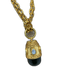 Julie Vos Gold Tone & Black 24K Gold Plated Chain Pendant Stone Necklace Gold Tone & Black