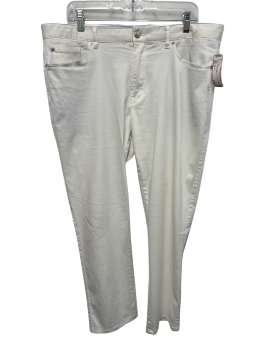 Peter Millar Size 38 White Cotton Solid Zip Fly Men's Pants White / 38