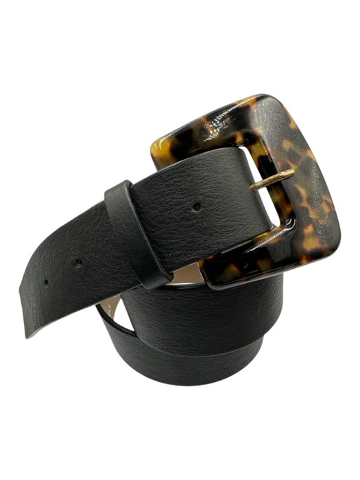 B-Low The Belt Black Leather Tortoiseshell Buckle Square Belts Black / Medium