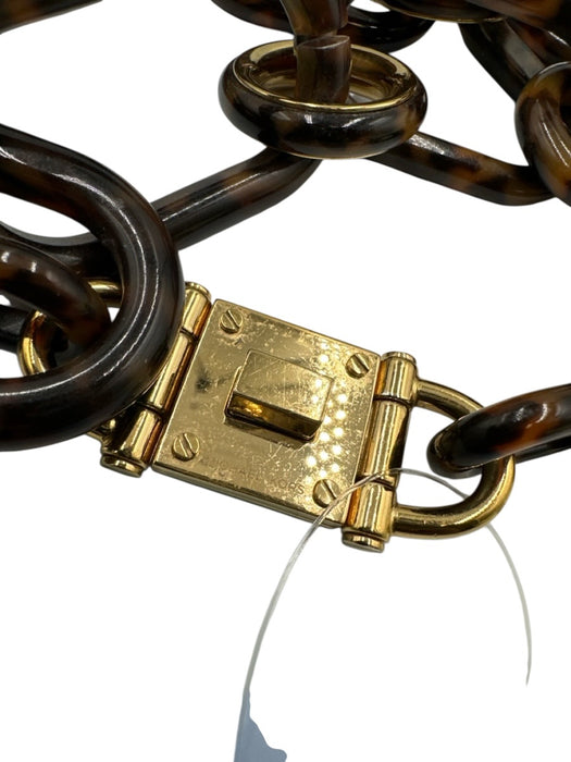 Michael Kors Brown & Gold Tone Resin & Metal Tortoiseshell Graduated Necklace Brown & Gold Tone