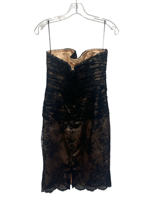 Yoly Munoz Size 10 Black & Gold Sleeveless Mesh Overlay Floral bodice Dress Black & Gold / 10