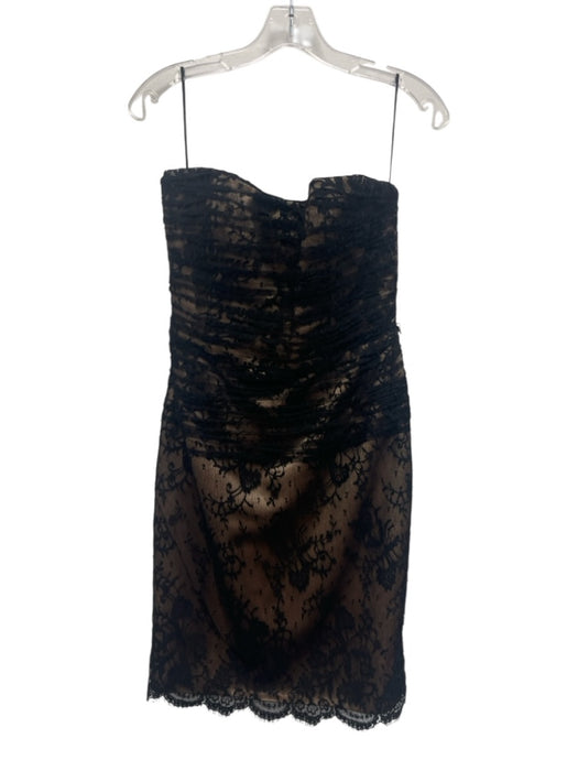 Yoly Munoz Size 10 Black & Gold Sleeveless Mesh Overlay Floral bodice Dress Black & Gold / 10