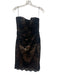 Yoly Munoz Size 10 Black & Gold Sleeveless Mesh Overlay Floral bodice Dress Black & Gold / 10