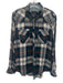 Rails Size M Green, Navy & Multi Print Lyocell & Rayon Long Sleeve Plaid Top Green, Navy & Multi Print / M