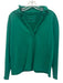 Frank & Eileen Size M Green Cotton Split Neck Long Sleeve Collar Crop Top Green / M