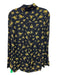 Ganni Size S / 38 Black & Yellow Viscose Floral Long Sleeve Button Down Top Black & Yellow / S / 38