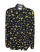 Ganni Size S / 38 Black & Yellow Viscose Floral Long Sleeve Button Down Top Black & Yellow / S / 38