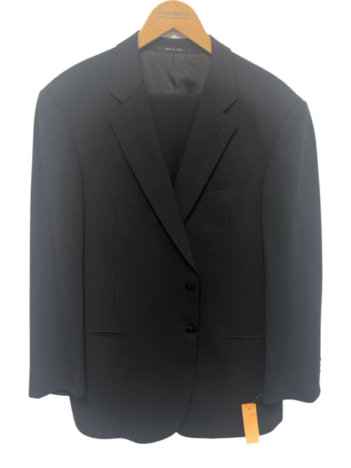 Armani Collezioni Black Wool Solid 2 Button Men's Suit Black / 44r