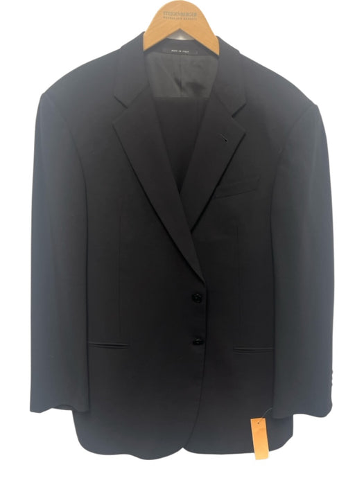 Armani Collezioni Black Wool Solid 2 Button Men's Suit Black / 44r