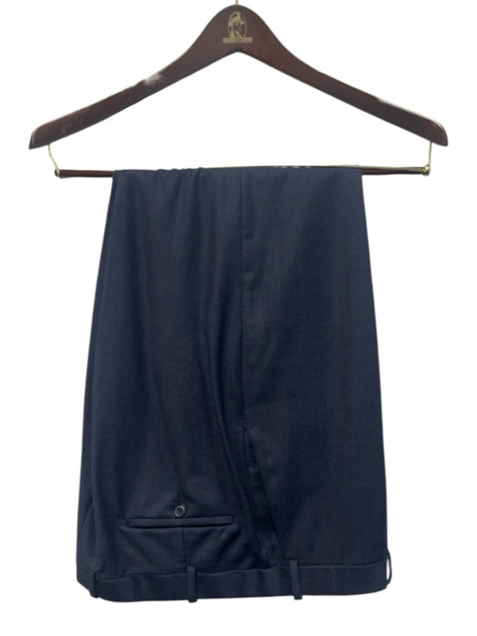 Peter Millar Navy Blue Wool Solid 2 Button Men's Suit Navy Blue / 46R