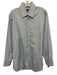 Boss Size 17 Light blue Cotton Solid Button Down Men's Long Sleeve Shirt Light blue / 17