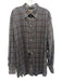 H Stockton Size XL Gray & Orange Cotton Plaid Button Down Long Sleeve Shirt Gray & Orange / XL