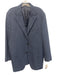 Corneliani Navy Blue & Gray Wool Grid 2 Button Men's Blazer Navy Blue & Gray / 54