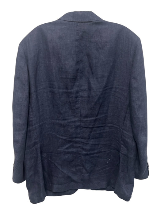 Peter Millar Navy Blue Linen Solid 2 Button Men's Blazer Navy Blue / XL