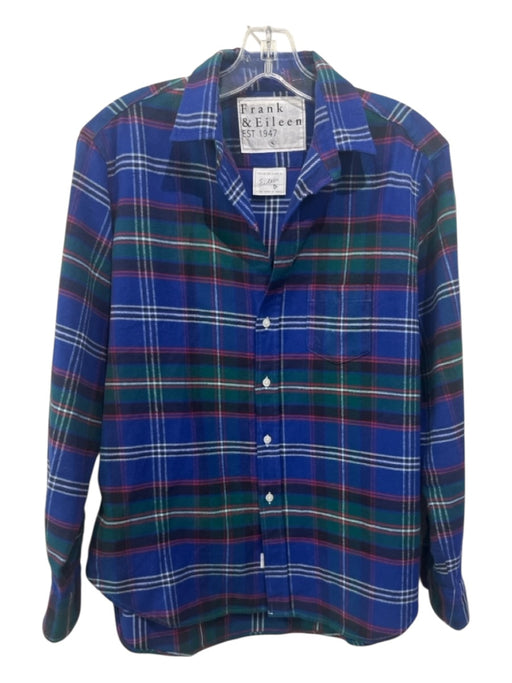 Frank & Eileen Size S Blue, Red, Green Cotton Flannel Plaid Long Sleeve Top Blue, Red, Green / S